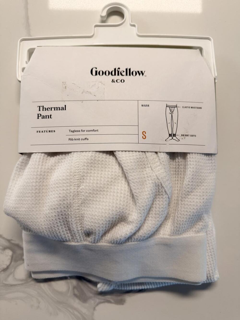 Goodfellow & Co Thermal Pant Waffle Knit White Size S NWT
